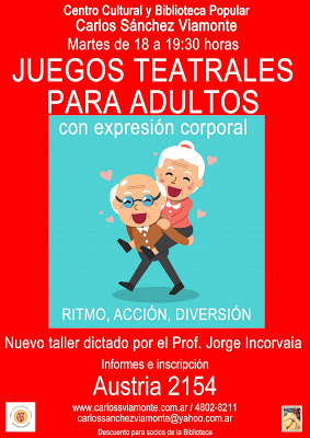 Taller de juegos teatrales para&nbsp;adultos