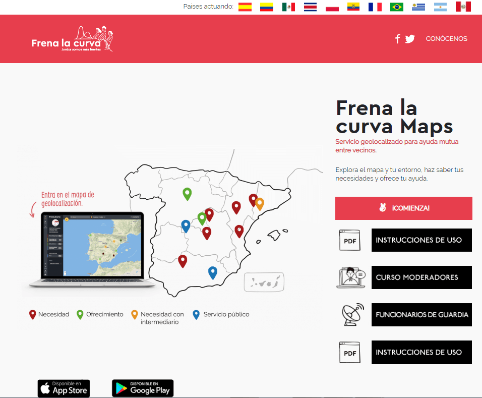 FrenaLaCurva, un mapa online para la ayuda&nbsp;comunitaria